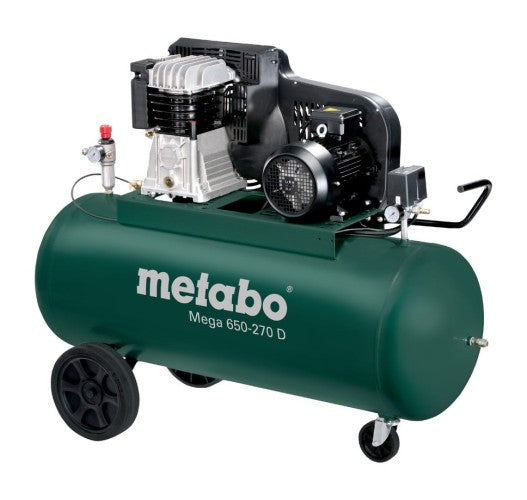 Metabo Mega 650-270 D Two-Stage Air Compressor – 270 L, 5.5 HP, 400 V